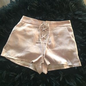Forever 21 Tie-Front Taupe Shorts